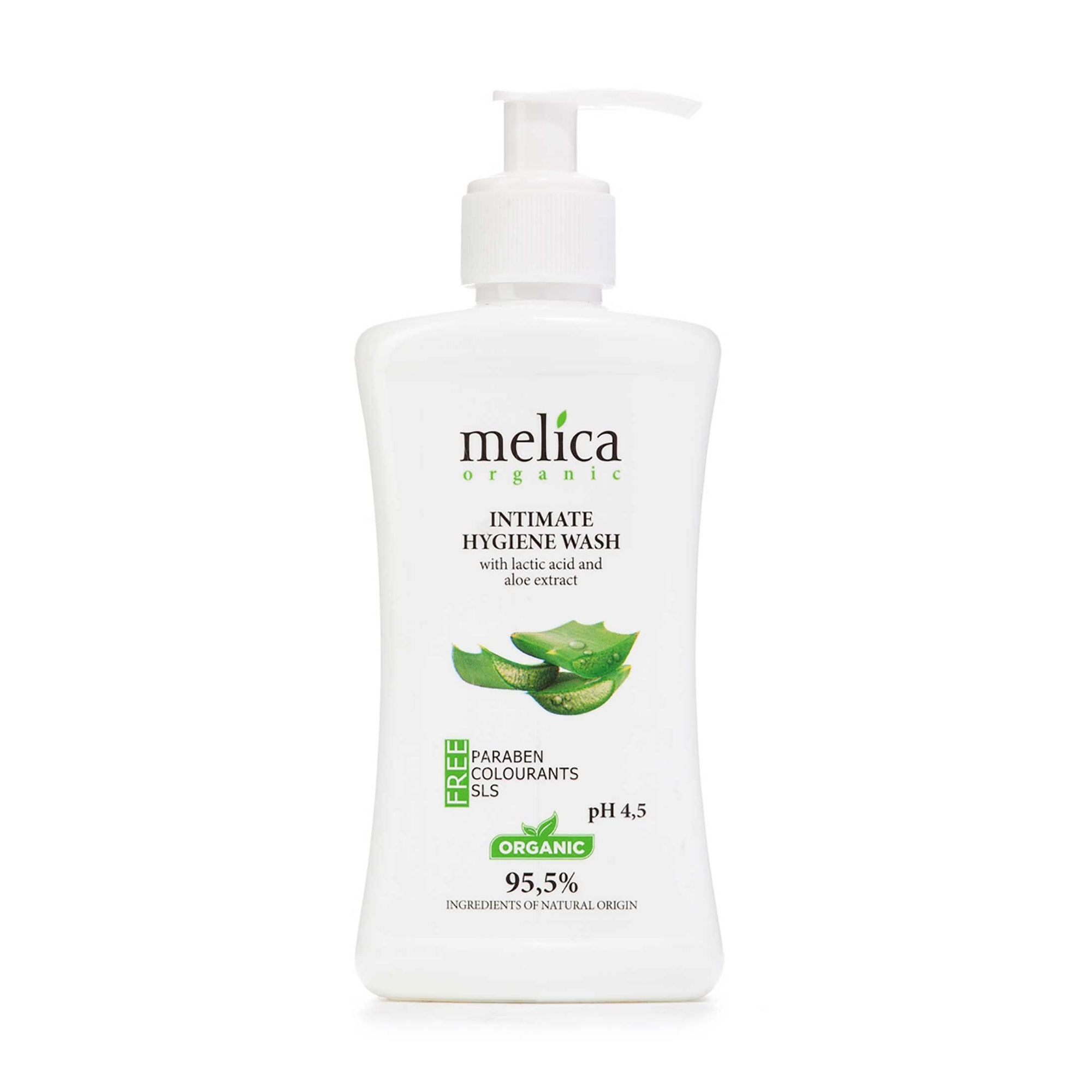 Засіб для інтимної гігієни Melica Organic Intimate Hygiene Wash, з молочною кислотою та екстрактом алое, 300 мл